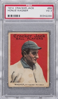 1914 Cracker Jack #68 Honus Wagner – PSA VG 3